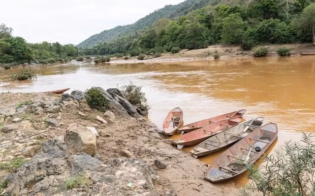 Vị trí sông Mã chảy vào đất Việt. Ảnh Trần Thế Dũng