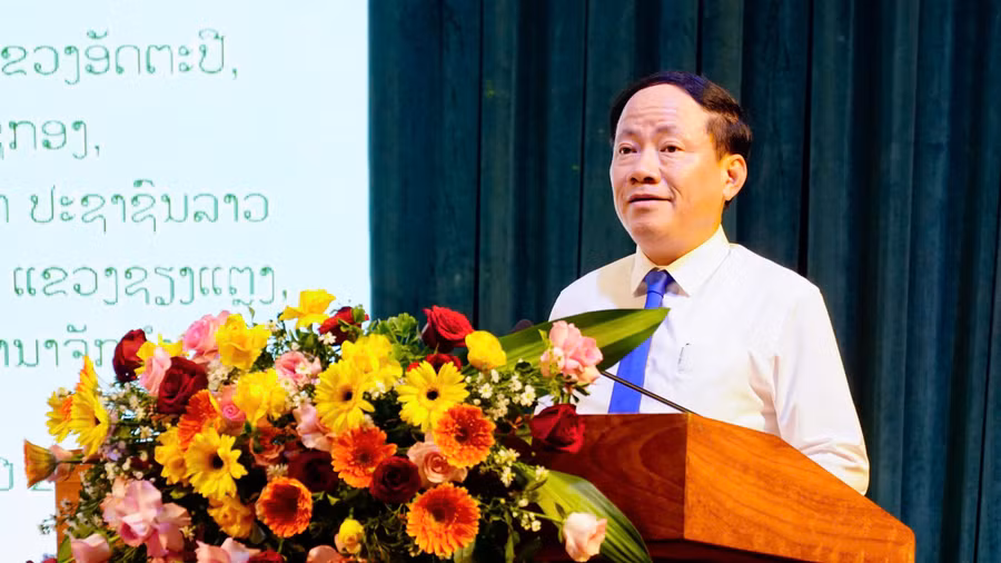 Chủ tịch UBND tỉnh Gia Lai Phạm Anh Tuấn phát biểu tại chương trình giao lưu. Ảnh: D.L