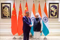 Thủ tướng Ấn Độ Narendra Modi và Chủ tịch Trung Quốc Tập Cận Bình tại cuộc hội đàm bên lề Hội nghị thượng đỉnh BRICS ở New Delhi, Ấn Độ ngày 12-9-2026. Ảnh: ANI/TTXVN phát