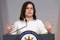 Bà Duterte phát biểu tại một cuộc họp báo ở Manila hôm 7-2-2025. Ảnh: AP