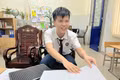 Em Trần Trung Đức luôn giữ nụ cười lạc quan dù phải trải qua nhiều khó khăn. 