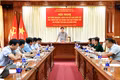 Phó Chủ tịch Thường trực HĐND tỉnh Trương Văn Đạt - Trưởng Tiểu ban Chỉ đạo diễn tập số 2 chủ trì hội nghị rút kinh nghiệm, đánh giá kết quả diễn tập các xã, phường.