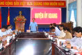 Phó Bí thư Tỉnh ủy Nguyễn Ngọc Lương làm việc với Ban Thường vụ Huyện ủy Kbang. Ảnh: Ngọc Minh