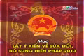 Lấy ý kiến về sửa đổi, bổ sung Hiến pháp năm 2013