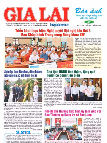 Báo Ảnh Gia Lai ngày 30-7-2026
