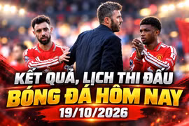 Kết quả, lịch thi đấu bóng đá hôm nay 19/10: MU tiếp tục mất điểm