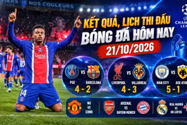Kết quả, lịch thi đấu bóng đá hôm nay 21/10: PSG thắng Barca