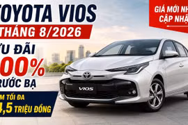 Giá xe Toyota Vios tháng 8/2026: Giảm tối đa 54,5 triệu đồng