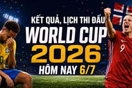 Kết quả, lịch thi đấu World Cup 2026 hôm nay 6/7 mới nhất