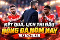 Kết quả, lịch thi đấu bóng đá hôm nay 19/10: MU tiếp tục mất điểm