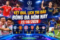 Kết quả, lịch thi đấu bóng đá hôm nay 22/10/2026: MU thua sốc, Arsenal hòa Bayern