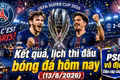 Kết quả, lịch thi đấu bóng đá hôm nay 13/8: PSG vô địch Siêu cúp