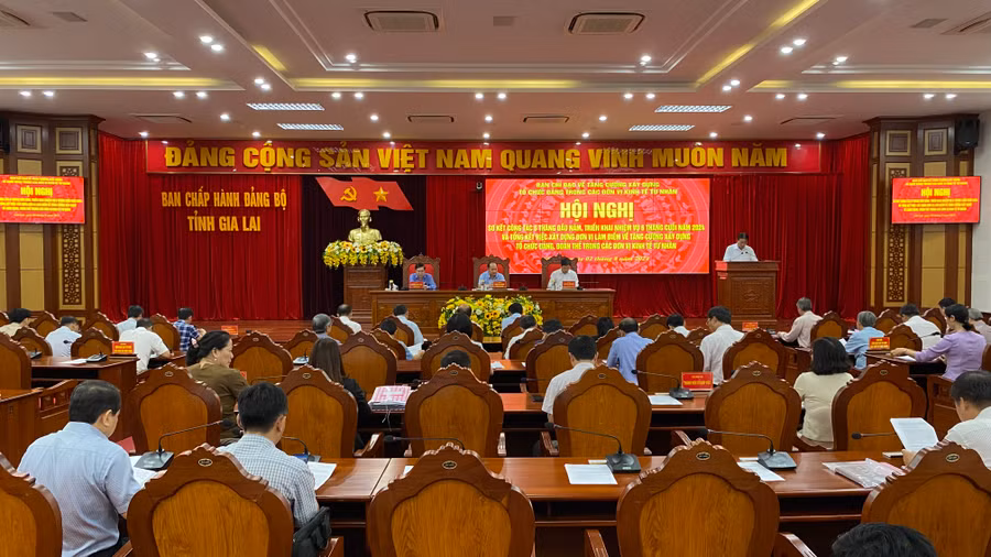 Tại hội nghị, các đại biểu đã tập trung đóng góp ý kiến và đưa ra giải pháp nâng cao hiệu quả công tác xây dựng tổ chức Đảng trong các đơn vị kinh tế tư nhân. Ảnh: Sơn Ca