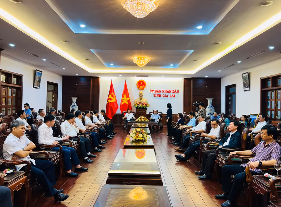 Quang cảnh buổi tiếp xã giao Đoàn công tác của tỉnh Hải Dương. Ảnh: P.L