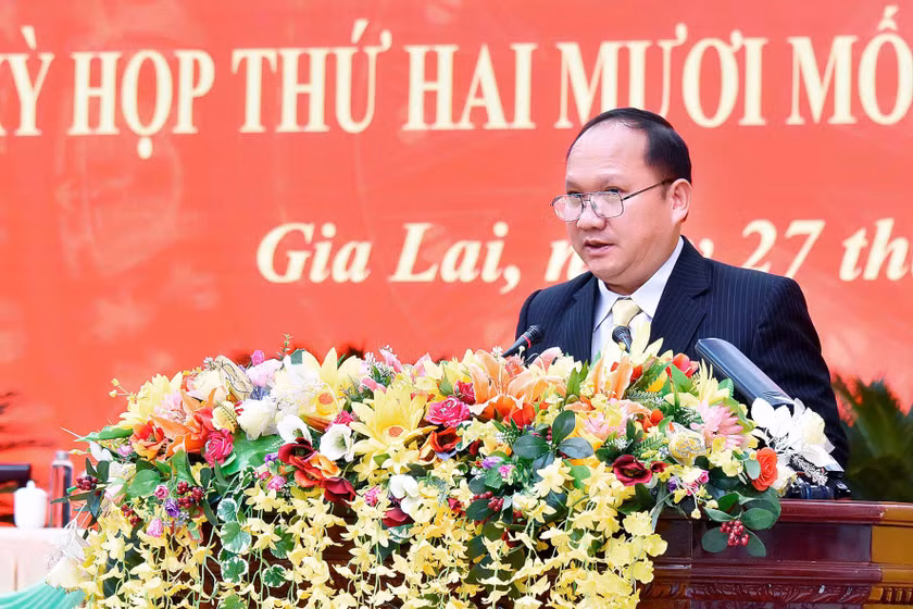 Ông Rah Lan Chung được Thủ tướng phê chuẩn giữ chức vụ Chủ tịch UBND tỉnh Gia Lai nhiệm kỳ 2021-2026. Ảnh: Đức Thụy