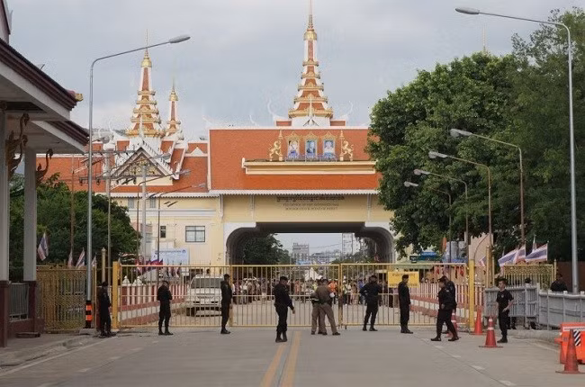 Trạm kiểm soát biên giới tại tỉnh Sa Kaeo. Ảnh: Facebook Cục Quan hệ Công chúng (PRD), Thái Lan.