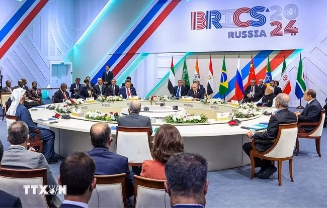 Toàn cảnh Hội nghị Cấp cao Nhóm BRICS ở Kazan, Nga, ngày 23.10.2024. (Ảnh: ANI/TTXVN) Toàn cảnh Hội nghị Cấp cao Nhóm BRICS ở Kazan, Nga, ngày 23.10.2024. (Ảnh: ANI/TTXVN)