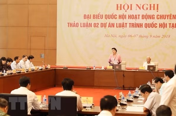 Chủ tịch Quốc hội Nguyễn Thị Kim Ngân phát biểu. (Ảnh: Trọng Đức/TTXVN)