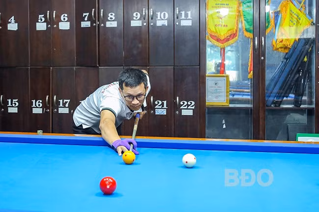 Cơ thủ Huỳnh Xuân Châu trong một buổi tập. Ảnh: NGUYỄN DŨNG