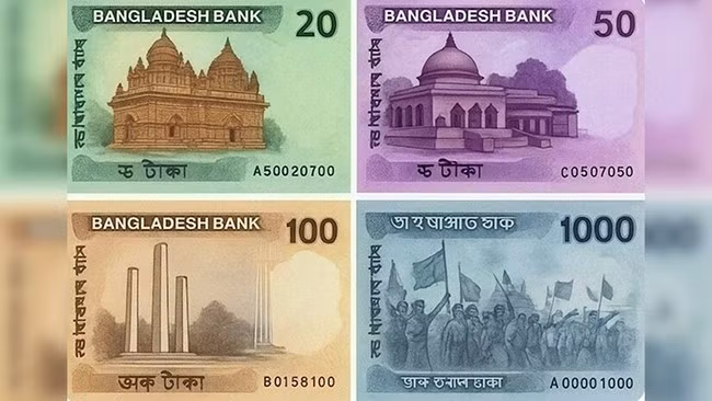 Hình ảnh Cố Tổng thống Sheikh Mujibur Rahman của Bangladesh được thay thế bởi những họa tiết mới - Ảnh: X