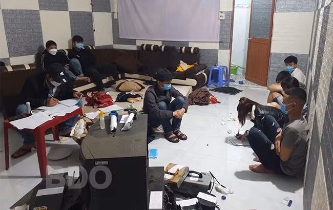 Hiện trường một vụ án ma túy phát hiện ở xã Phước Thành (huyện Tuy Phước) tháng 2.2022. Ảnh: K.A