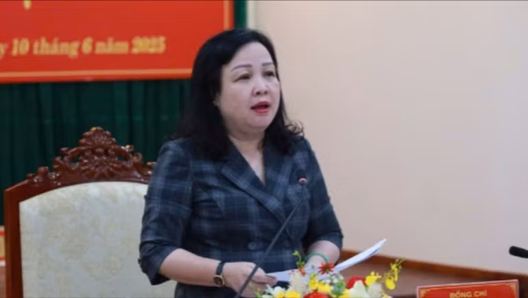 Bí thư Tỉnh ủy Phú Yên Cao Thị Hòa An phát biểu tại Hội nghị.
