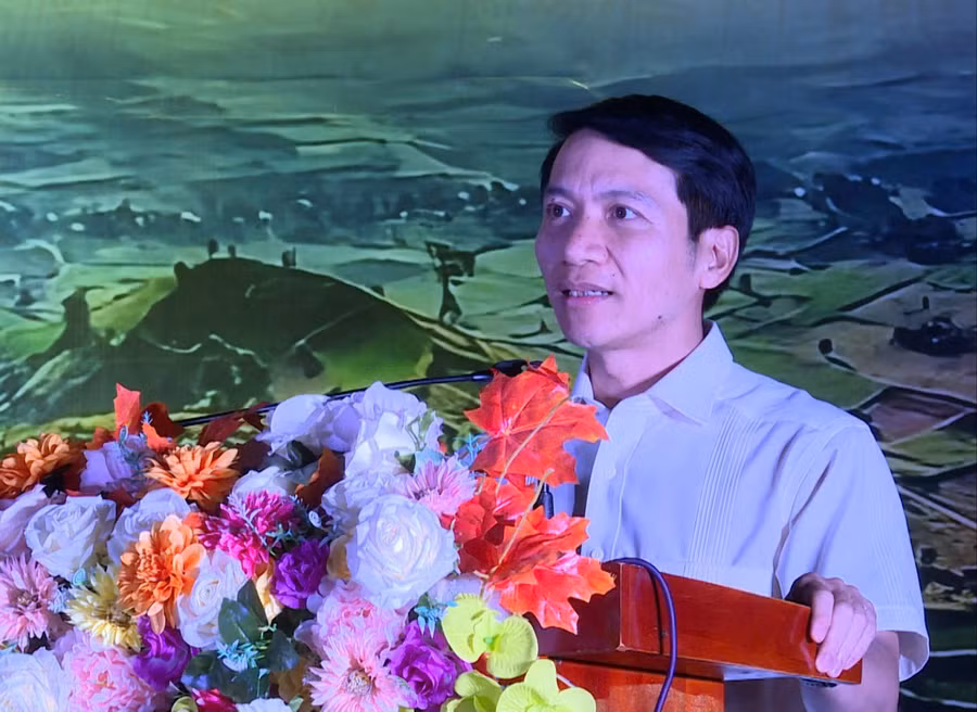 Đồng chí Nguyễn Ngọc Lương - Phó Bí thư Tỉnh ủy, Chủ tịch Ủy ban MTTQ Việt Nam tỉnh Gia Lai phát biểu chỉ đạo tại chương trình. Ảnh: Huy Toàn