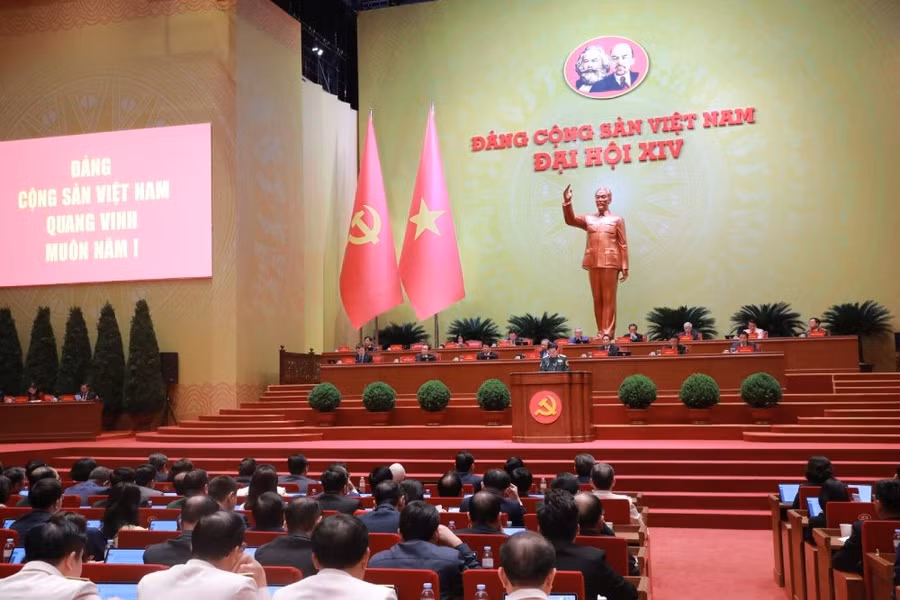 Hình ảnh phiên làm việc sáng 21.1 của Đại hội XIV. Ảnh: Trần Vương