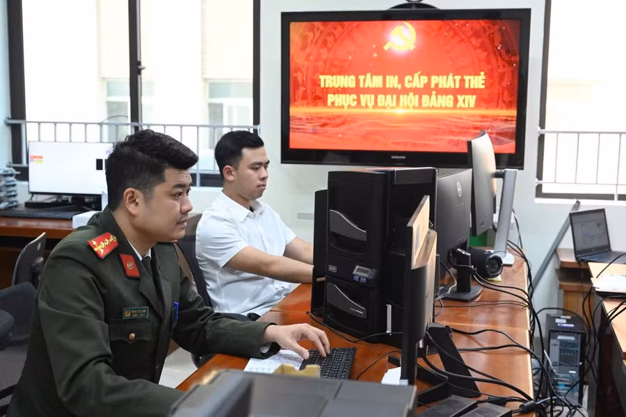 Công tác chuẩn bị đảm bảo an toàn, an ninh an toàn cho Đại hội. Ảnh: H.Đ.