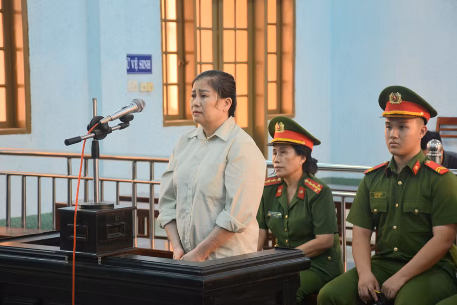 Bị cáo Lương Thị Hà tại phiên tòa.Ảnh: T.S