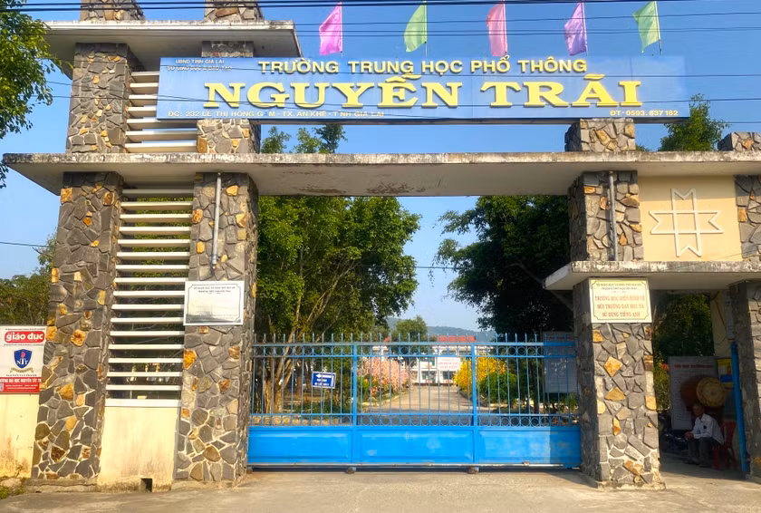 Trường THPT Nguyễn Trãi nơi nữ sinh Phan Nguyễn Ngọc Hân theo học. Ảnh: An Phát