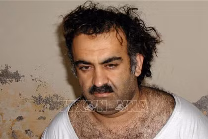 Kẻ chủ mưu vụ khủng bố ngày 11-9-2001 Khalid Sheikh Mohammed trong ảnh công bố hồi tháng 3-2003. Ảnh: AP/TTXVN