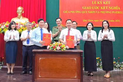 Phường Quy Nhơn và phường Pleiku ký kết giao ước kết nghĩa