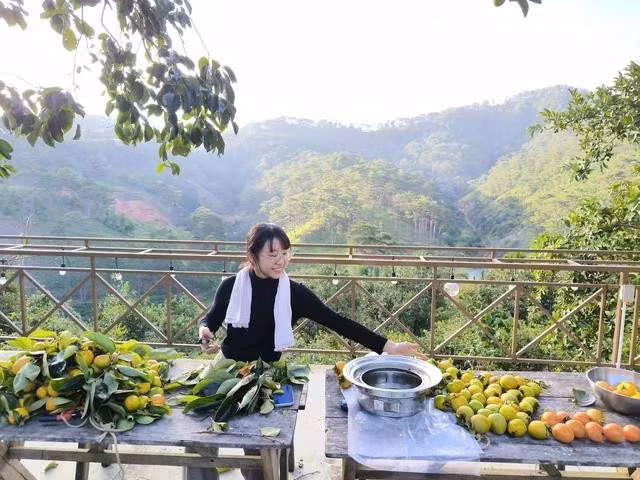 Cô gái Nhật làm văn phòng ngày nào đã chọn cuộc sống làm nông tại Đà Lạt. Ảnh: NVCC