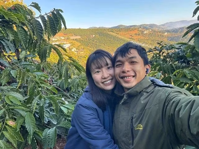 Miwa cùng chồng là Nguyễn Quang Huy. Ảnh: NVCC