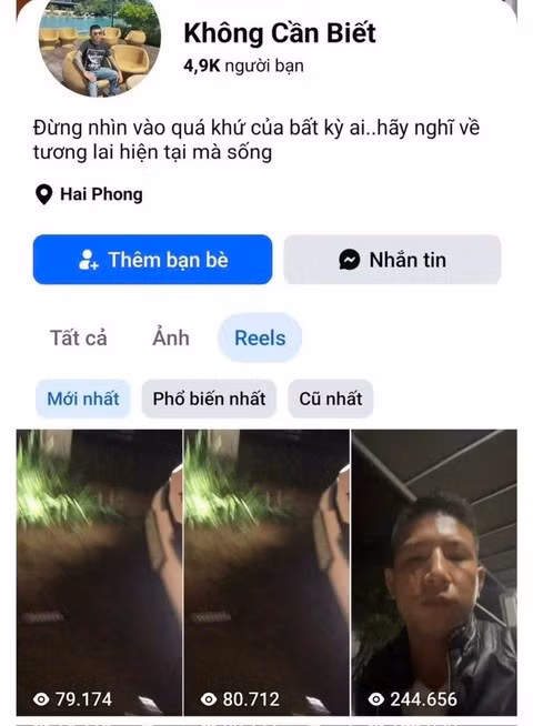 Các clip được Nhựt đăng tải lên tài khoản Facebook “Không Cần Biết”. Ảnh: Công an Đà Nẵng