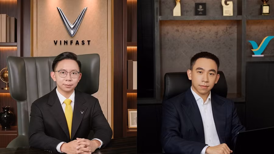 Ông Phạm Nhật Quân Anh (bên trái) và ông Phạm Nhật Minh Hoàng.