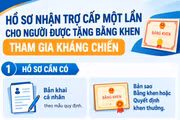 Người được tặng Bằng khen tham gia kháng chiến cần giấy tờ gì để nhận trợ cấp một lần?