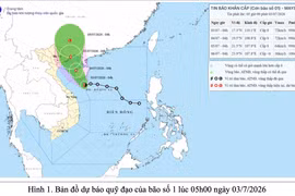 Áp thấp nhiệt đới mạnh lên thành bão số 1, hướng vào vùng biển Quảng Ninh - Hải Phòng