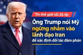 Tin thế giới tối 25-10: Ông Trump nói Mỹ ngừng nhắm vào lãnh đạo Iran để xác định đối tác đàm phán