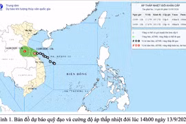 Áp thấp nhiệt đới áp sát đất liền, gây mưa rất lớn từ Thanh Hóa đến Quảng Trị