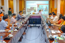 Quang cảnh Hội thảo khoa học “Di sản tư liệu chùa Thập Tháp: hiện trạng, giá trị và triển vọng” tổ chức sáng 4-4 tại Trường ĐH Quy Nhơn. Ảnh: Ngọc Nhuận