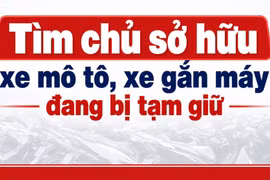 Gia Lai: Tìm chủ sở hữu 401 xe mô tô, xe gắn máy đang bị tạm giữ
