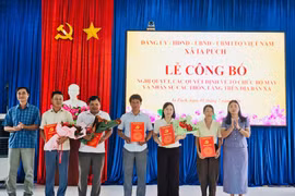 Ia Púch công bố nghị quyết, quyết định về sắp xếp tổ chức bộ máy và nhân sự