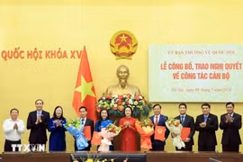 Công bố, trao Nghị quyết của Ủy ban Thường vụ Quốc hội về công tác cán bộ