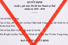 Huế phát thông báo về quyết định giả mạo chuẩn y phó bí thư thành ủy