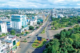 Diện mạo đô thị Pleiku ngày càng khang trang, hiện đại. Ảnh: Đ.T