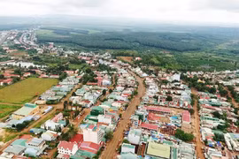 Trung tâm huyện Đức Cơ nhìn từ trên cao. Ảnh: Vĩnh Hoàng