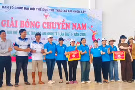 Đội thôn Nam Tượng 2 đoạt giải nhất Giải kéo co Đại hội TDTT xã An Nhơn Tây năm 2026 