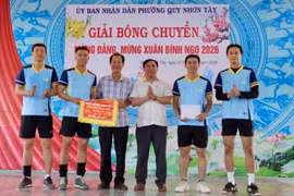 Đội Công ty TNHH Lâm nghiệp Quy Nhơn giành giải nhất Giải bóng chuyền mừng Đảng mừng xuân phường Quy Nhơn Tây năm 2026